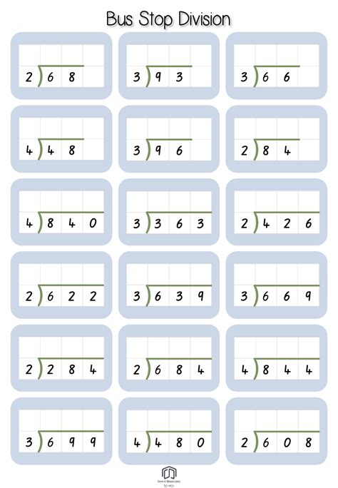 bus stop division worksheet year 4|bus stop division no carrying.